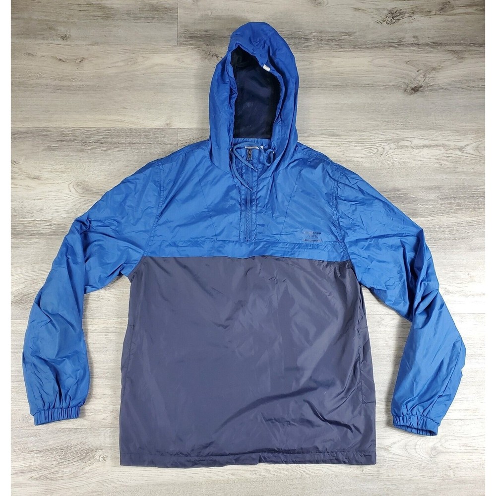 Ambig Clothing Men's Size Medium Windbreaker Jacket Pullover Blue Hooded